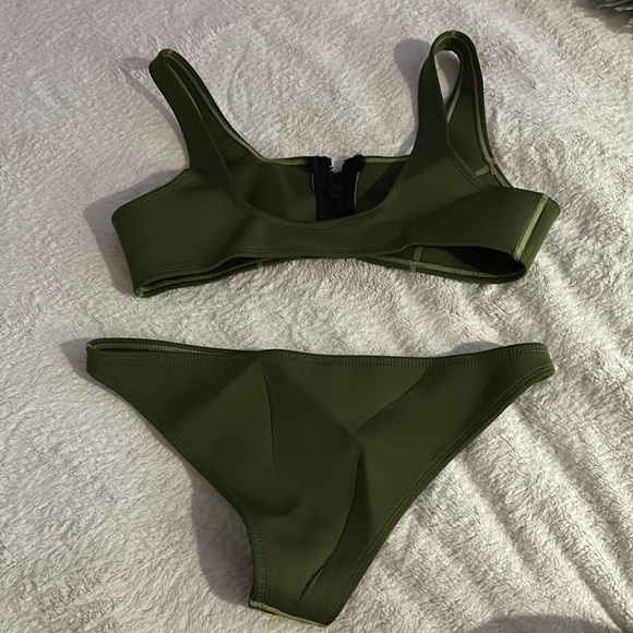 Army green hoaka bikini set - Picture 2 of 3